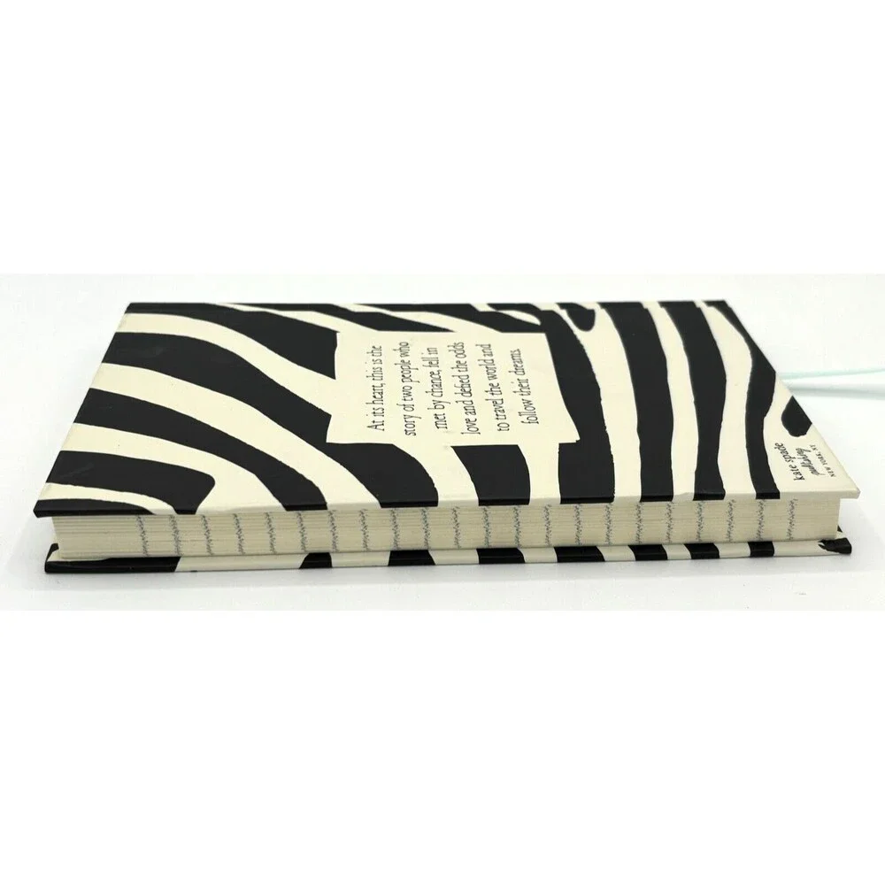 Kate Spade Bridal Notebook Hardcover I Married Adventure Zebra Print Journal New